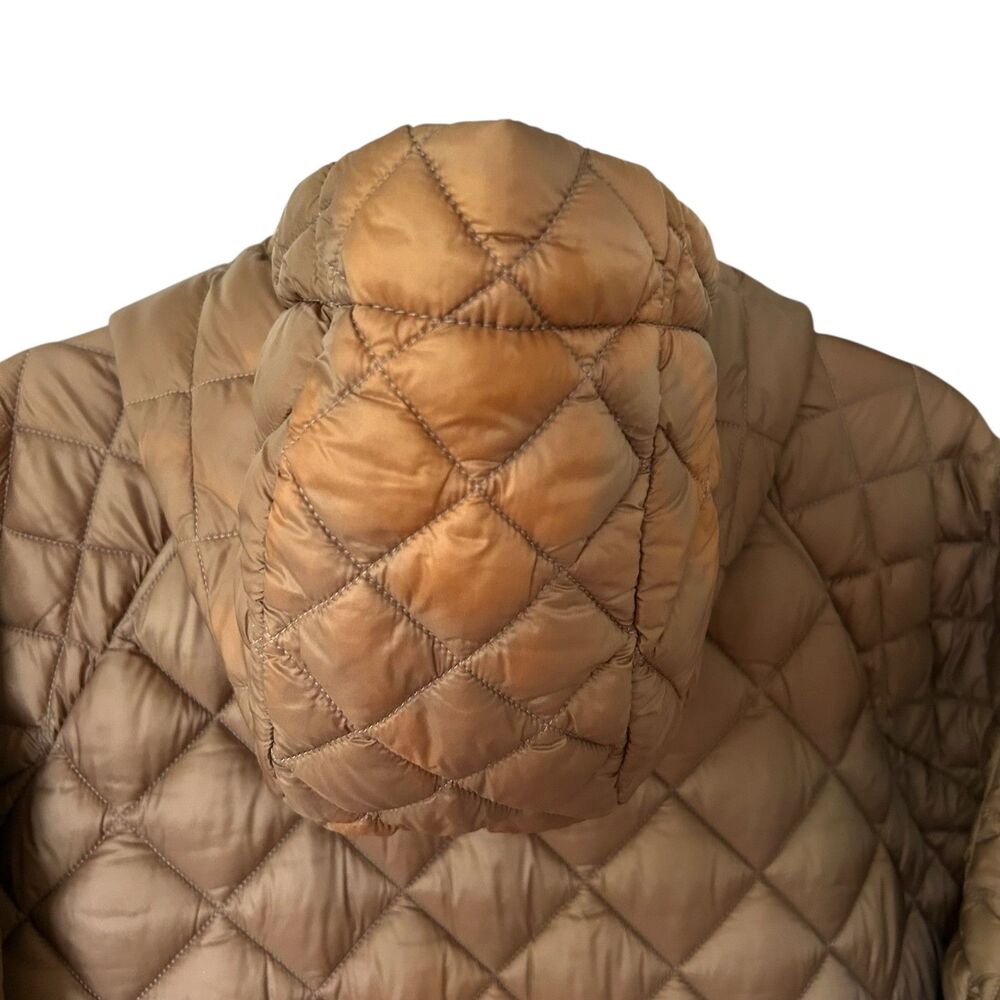 Athleta Whisper Featherless Parka XL Quilted Hooded Coat Brown Fall 2022 - Picture 8 of 11